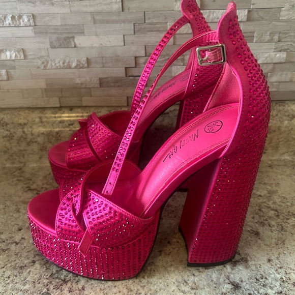 Pink Rhinestone Platform Heels - Picture 4 of 7
